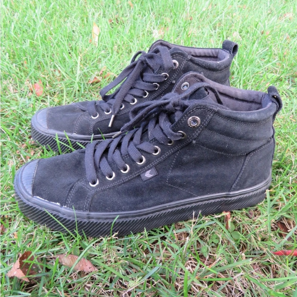 Black Suede Hightop Sneakers 8.5
